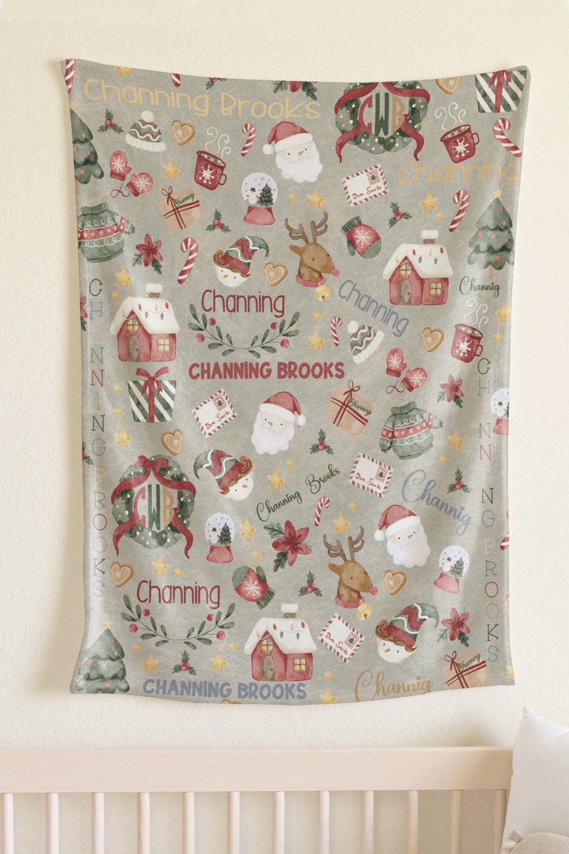 Personalized Christmas Blanket Custom Name Blanket Etsy