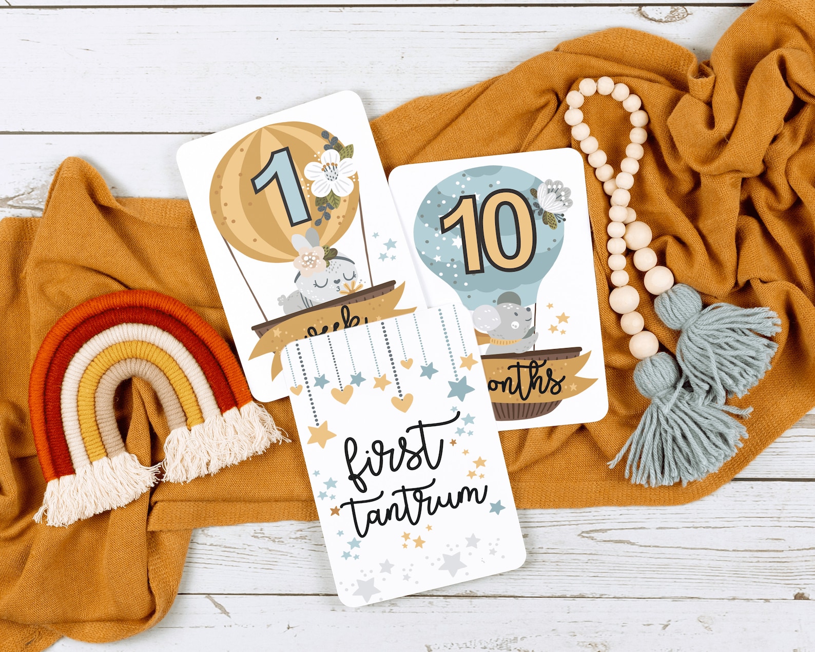 Baby Month Cards . Gender Neutral Milestone Cards . Baby Milestone ...