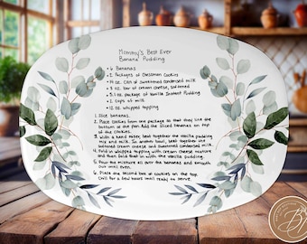 Custom Handwritten Recipe Platter, Recipe Platter, Handwriting Platter, Mother's Day Gift, Gift for Grandparent, Family Recipe Gift Keepsake