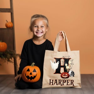 Personalized Halloween Tote Bag Custom Trick or Treat Bag - Etsy