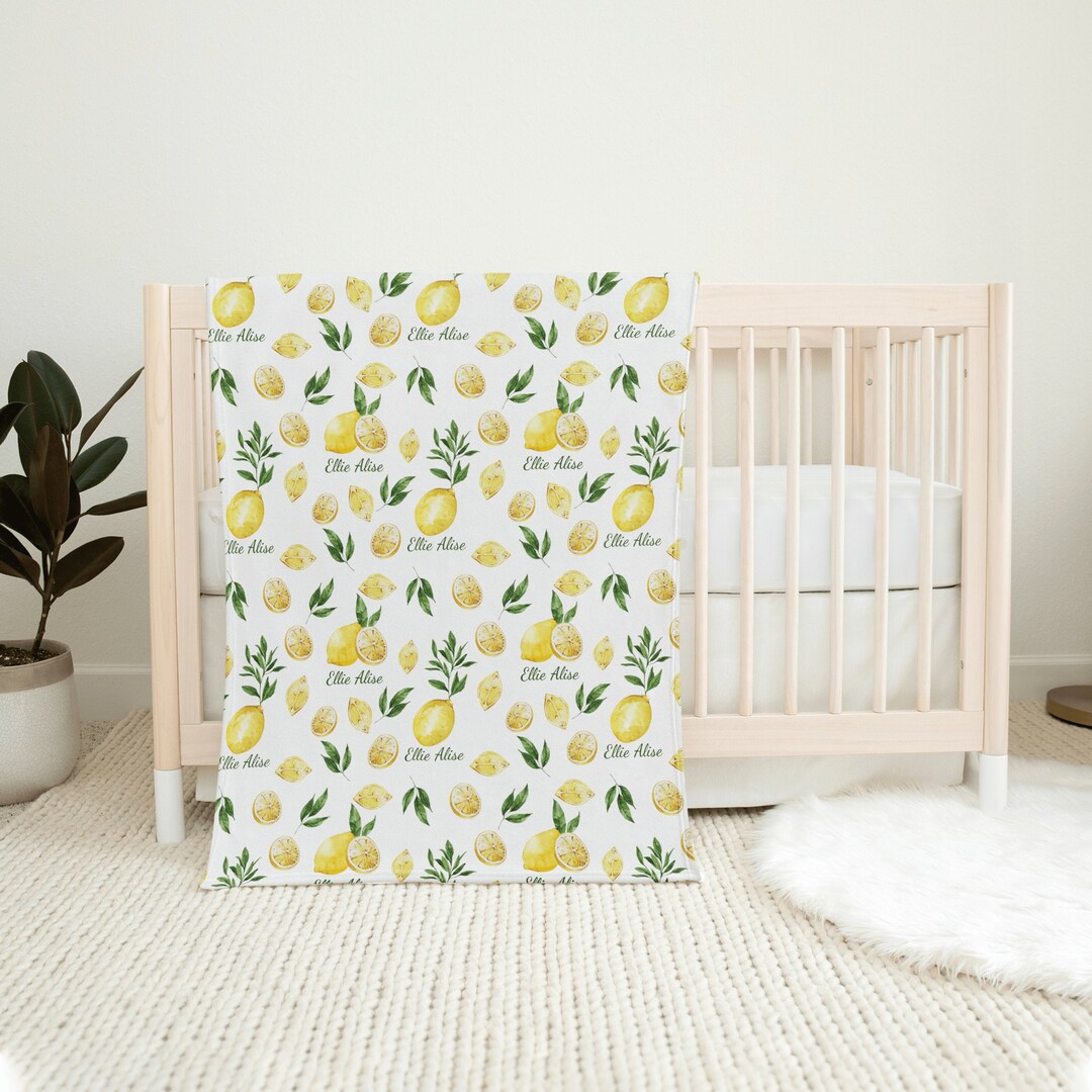 Lemon Pattern Print Hooded Blanket
