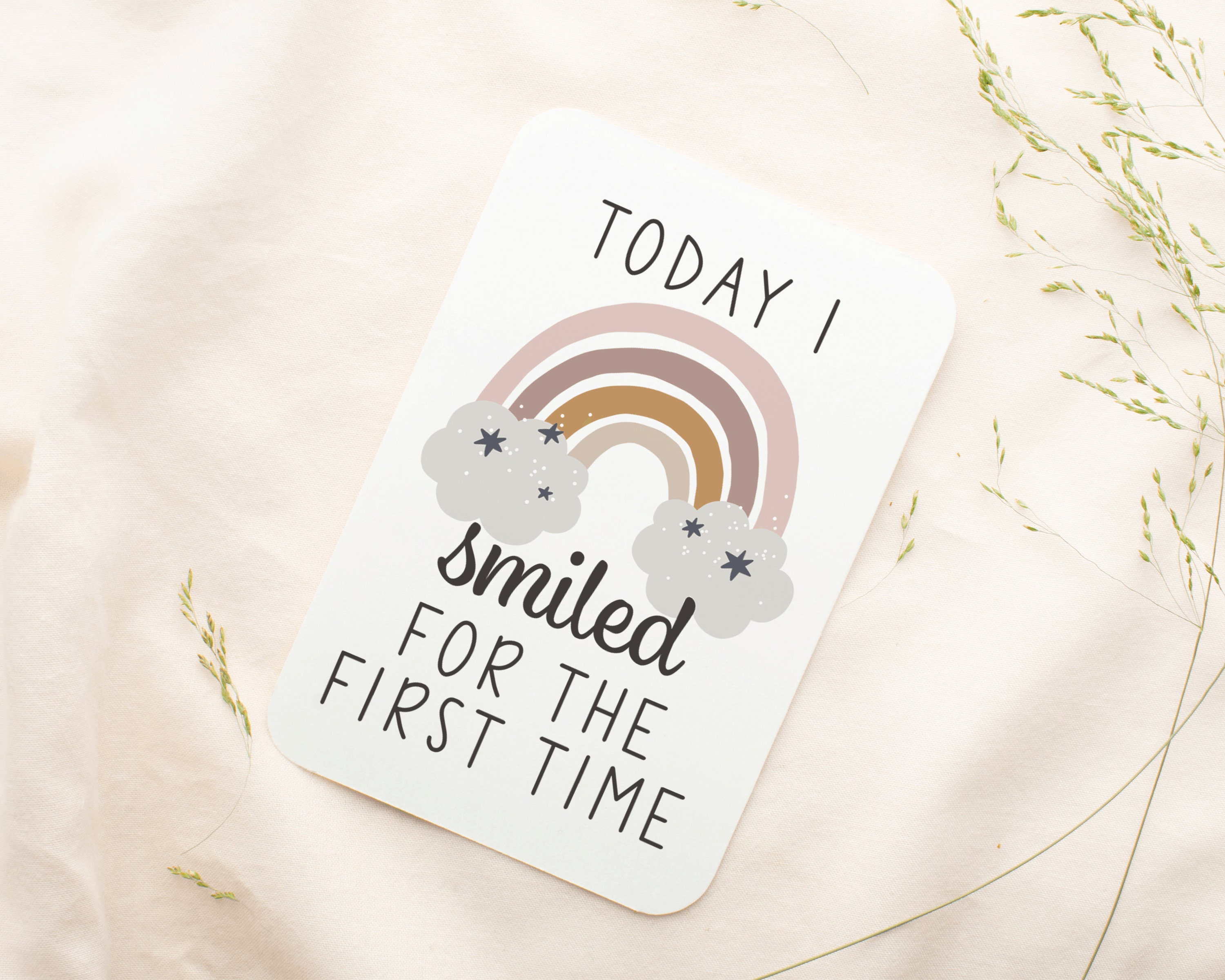 Neutral Rainbow Milestone Cards . Baby Milestone Cards . Baby Month ...