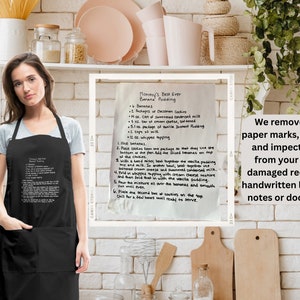Written Aprons Personalized Handwritten Recipe Apron, Custom Handwriting Apron, Custom ...