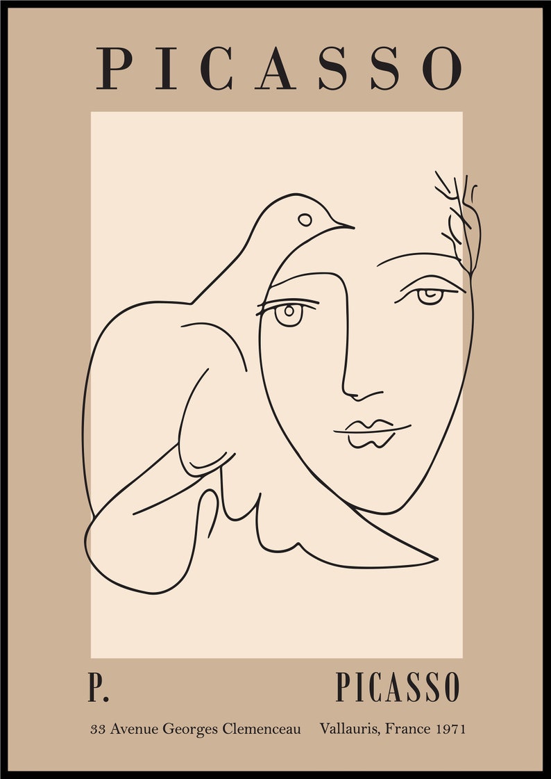 Picasso Print One Line Art Picasso Poster One Line Drawing Etsy UK
