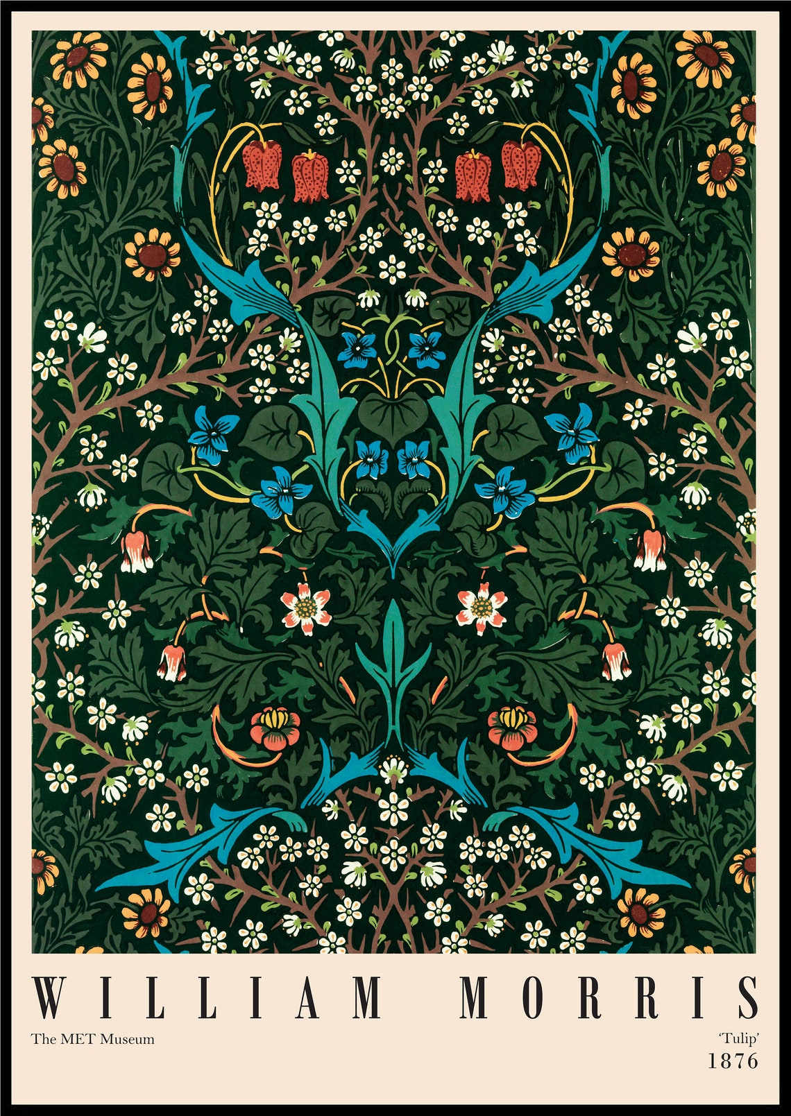 William Morris Exhibition poster Victoria and Albert Museum Etsy