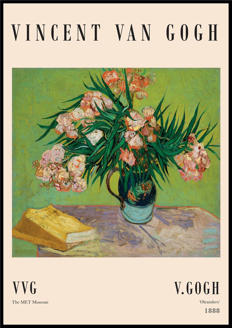 Vincent van Gogh Print Oleanders Painting Van Gogh Birthday Etsy