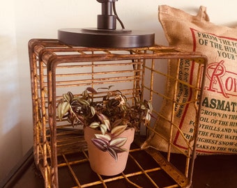 Vintage Metal milk crate