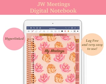 JW Digital Notebook for meetings for GoodNotes, Xodo, etc. JW meeting notes workbook for jw personal study. JW pioneer gift.Digital Download