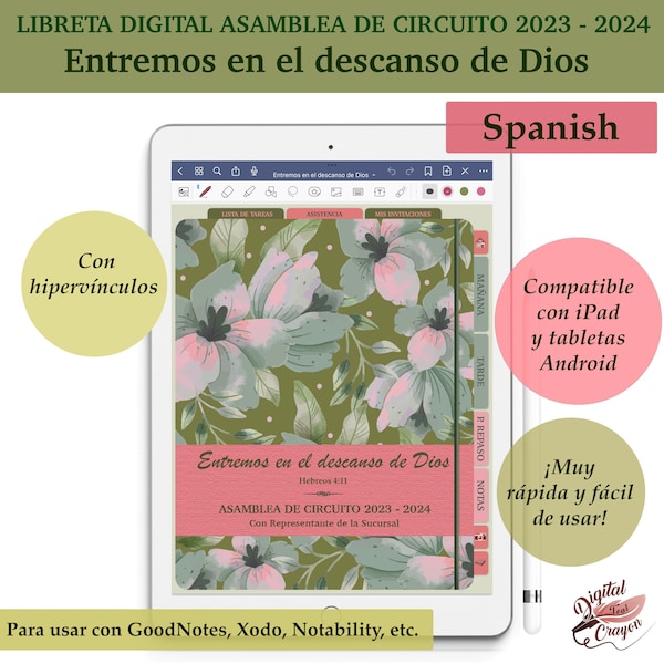 Entremos en el descanso de Dios asamblea de circuit 23 -24. JW Espanol cuaderno digital para JW GoodNotes, Xodo. jw iPad/Android. JW Spanish