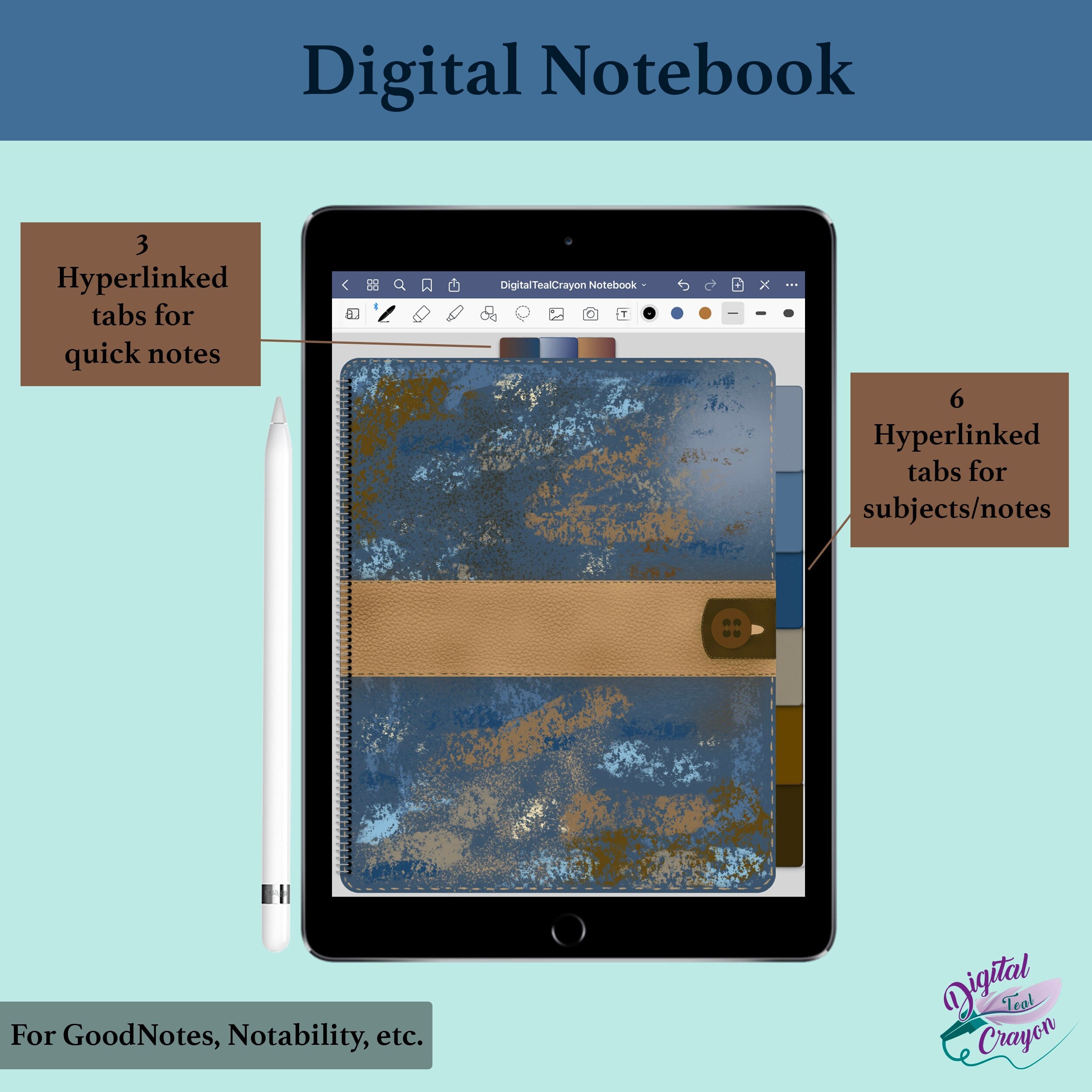 Paper digital notes GoodNotes journal iPad diary subject notebook for ...