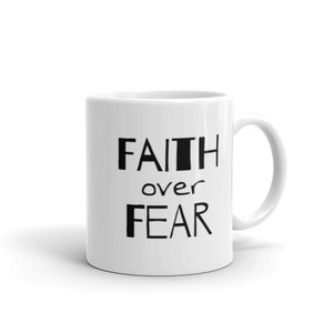 Faith Over Fear Ceramic Mug, Faith Gift, Religious Inspirational Christian Mug, Motivational Coffee Lover gift, Spiritual Gift