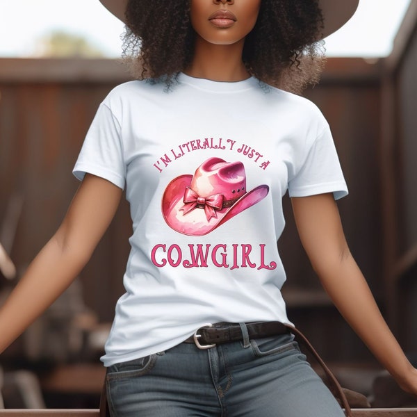 Pink Cowboy Hat Shirt Cute Coquette Design T Shirt Trendy Cowgirl Graphic TShirt Soft Girl Aesthetic T-Shirt Retro Western Womens Tshirts