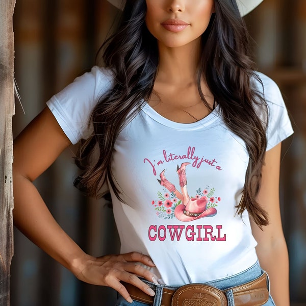 Pink Cowboy Boots Shirt Cute Coquette Design T Shirt Trendy Cowgirl Hat Graphic TShirt Soft Girl Style T-Shirt Retro Western Womens Tshirts