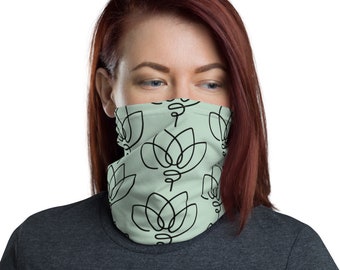 LOTUS FLOWER PATTERN Neck Gaiter, Cloth Face Mask, Snood Face Cover, Unisex Breathable Bandana, Reusable & Washable, Durable Tube Headband
