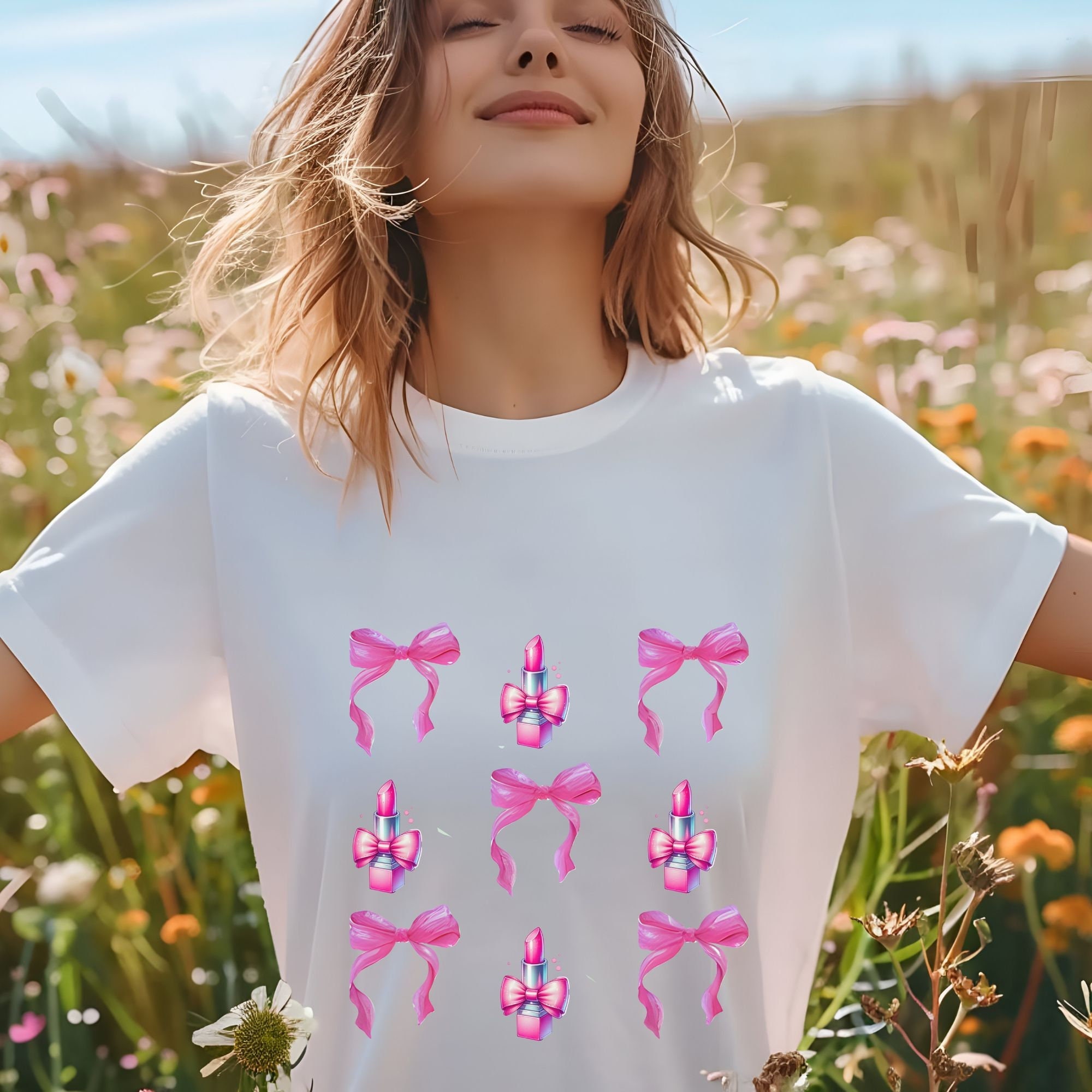 Bow Coquette Aesthetic T Shirt Preppy Bow Shirt Ribbon Graphic T-Shirt Y2K Style Tee Ribbon Shirt Coquette Clothing Soft Girl Aesthetic Tee