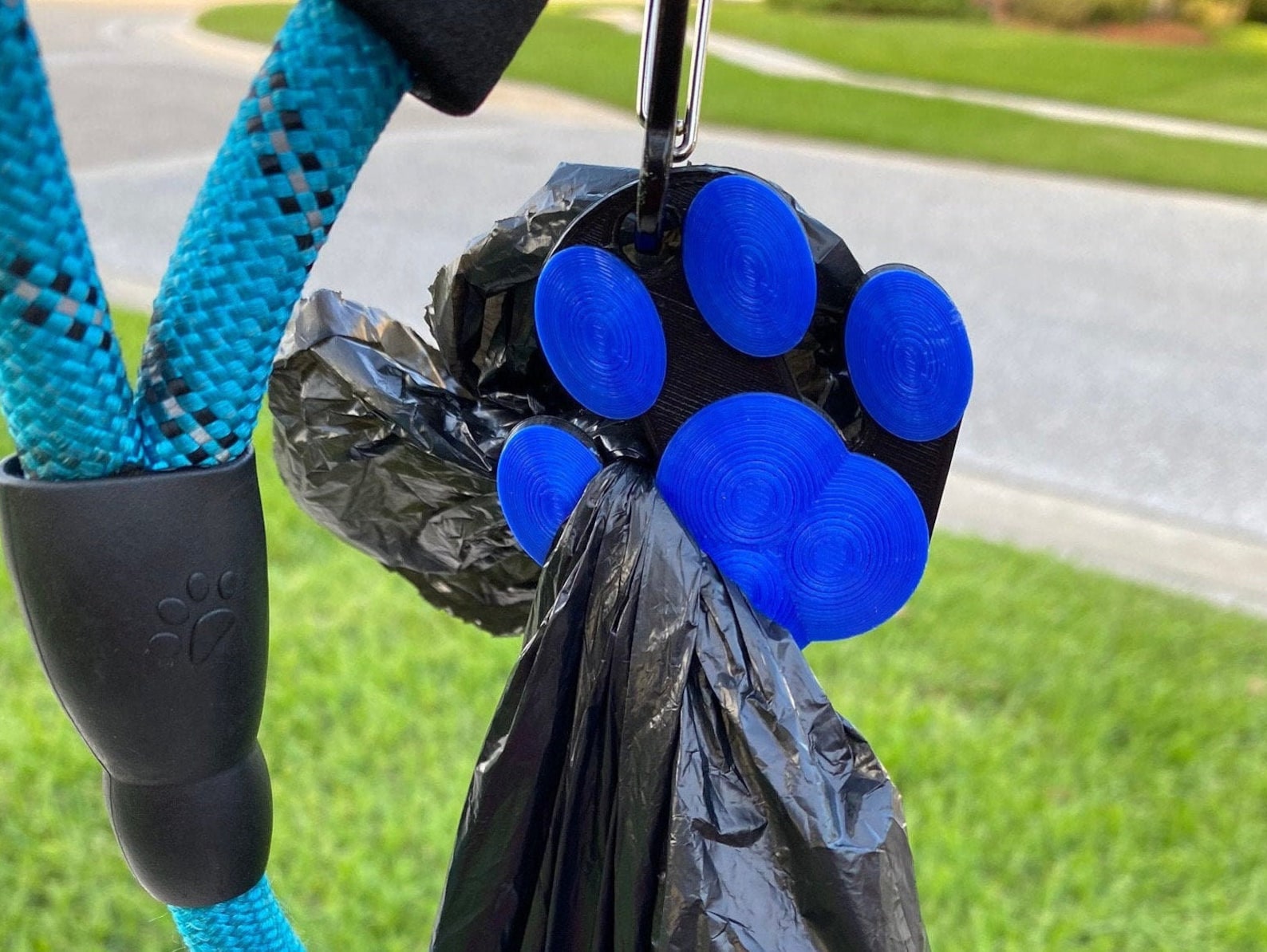 Hands free dog poop bag holder. Full dog waste bag carrier. Etsy