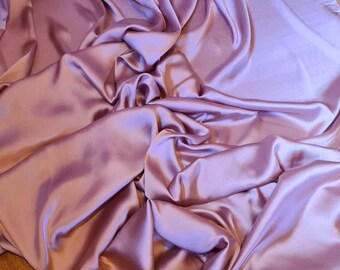 1mtr .  light dusky pink colour smooth chameuse silky elegant liquid  bridal wedding dress  chameuse satin Fabrics. By the mtr.60 wide