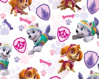 1mtr disney paw patrol girls badges top quality  100%cotton extra wide COTTON 60 inches(150)cm wide Mtr price.