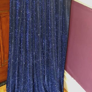 1mtr. Marineblauw maanlicht sprankelende bruidsfeest dragen jurk stof 58 inch breed. Mtr prijs