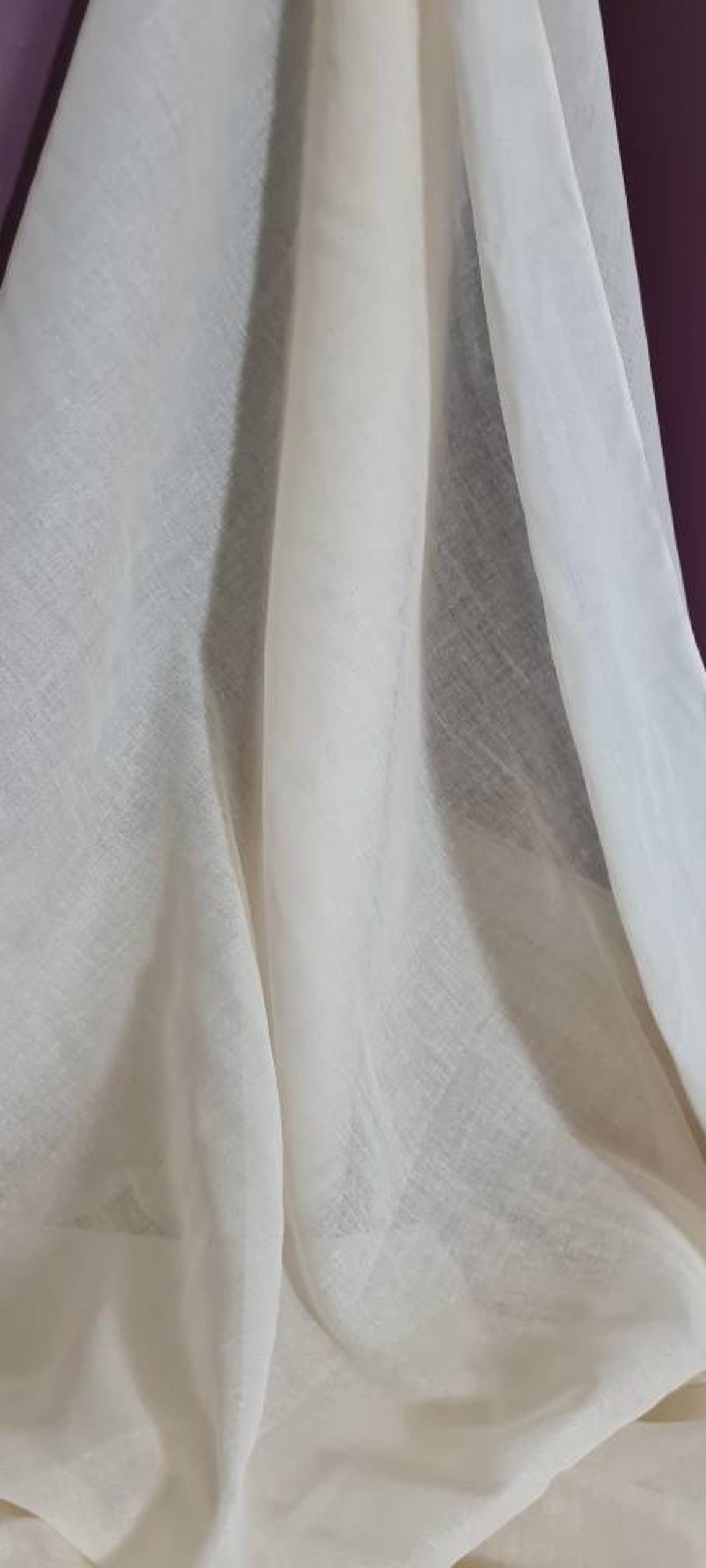 1mtr. Ivory Colour Plain 100 Muslin Smooth Premium Voile Etsy