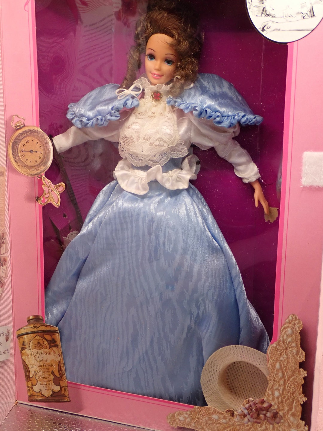 BARBIE Poupée Brune GIBSON GIRL Mattel 1993 - The Great Eras Collection - Boite Vitrine Fermé Neuve