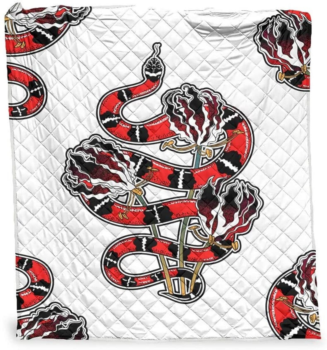 Flower Snake Durable Quilt Blanket Flower Snake Blanket Etsy