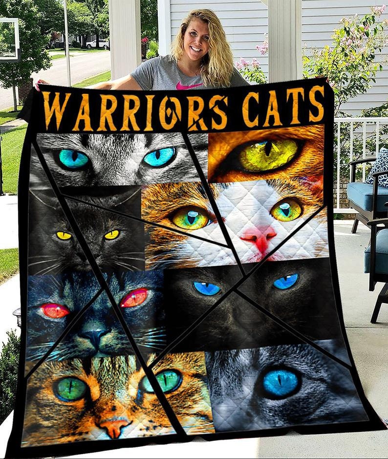 Warrior Cats Eye Cats Quilt Blanket Gift For Cats Lovers Etsy