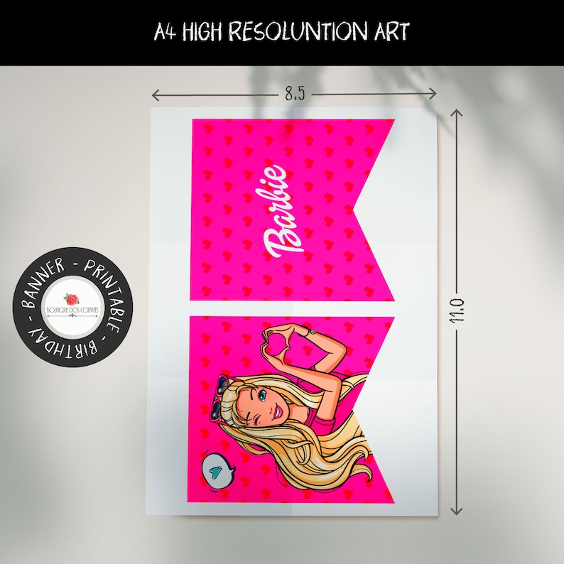 Barbie Printable Instant Download Banner Personalized | Etsy