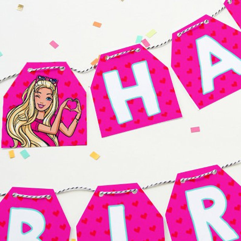 Barbie Printable Instant Download Banner Personalized | Etsy