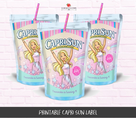 Personalized Unicorn Barbie  Printable Birthday Chip Bag Label Digital File