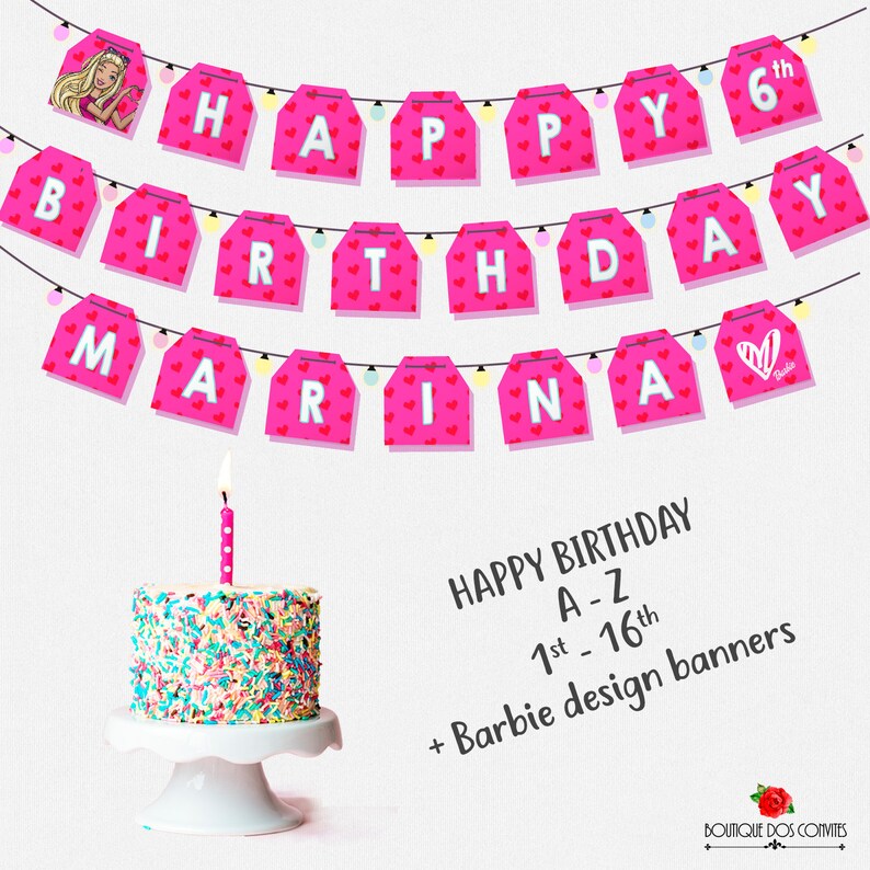 Barbie Printable Instant Download Birthday Banner | Etsy