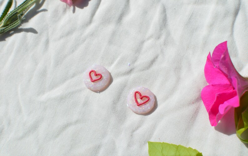 Statement Earrings Love You Stud Earrings Polymer Clay Earrings Made in Melbourne