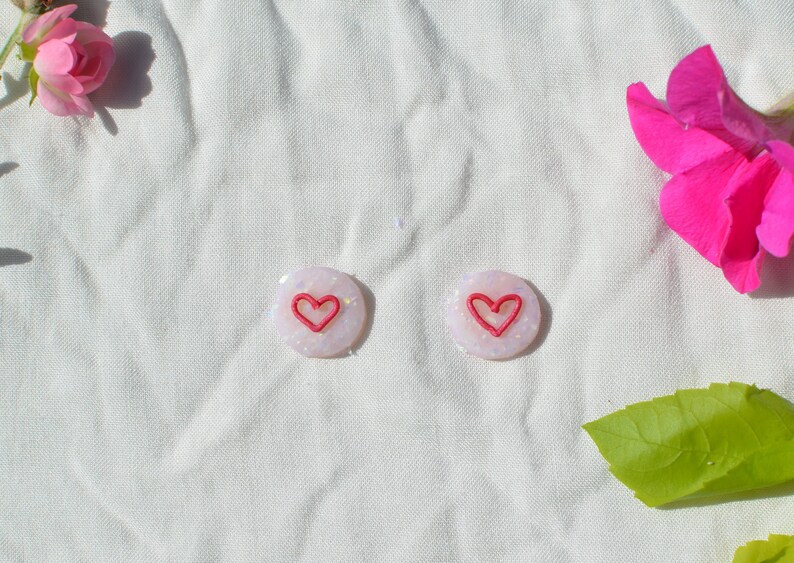 Statement Earrings Love You Stud Earrings Polymer Clay Earrings Made in Melbourne