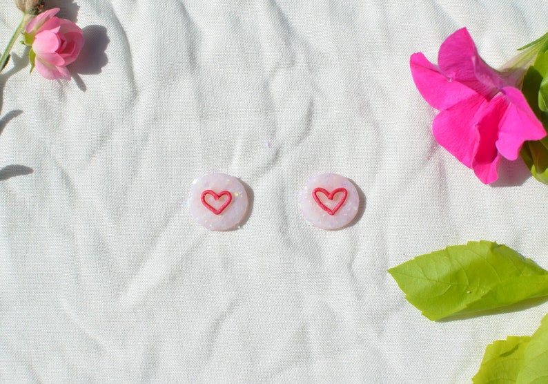 Statement Earrings Love You Stud Earrings Polymer Clay Earrings Made in Melbourne