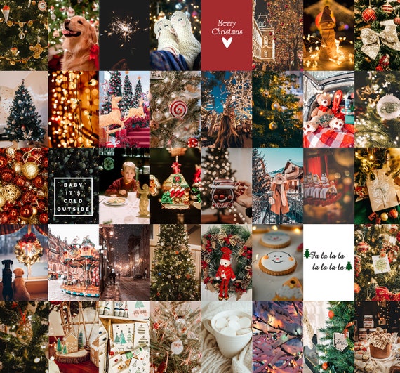 40 pcs Christmas Wall Collage Kit Photo Collage Digital Etsy