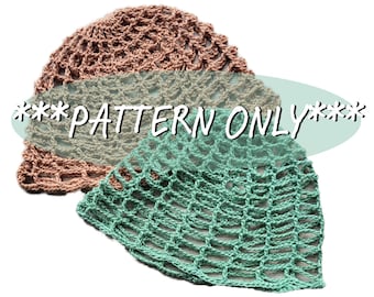 PATTERN ONLY | Crochet Mesh Skull Cap Hat