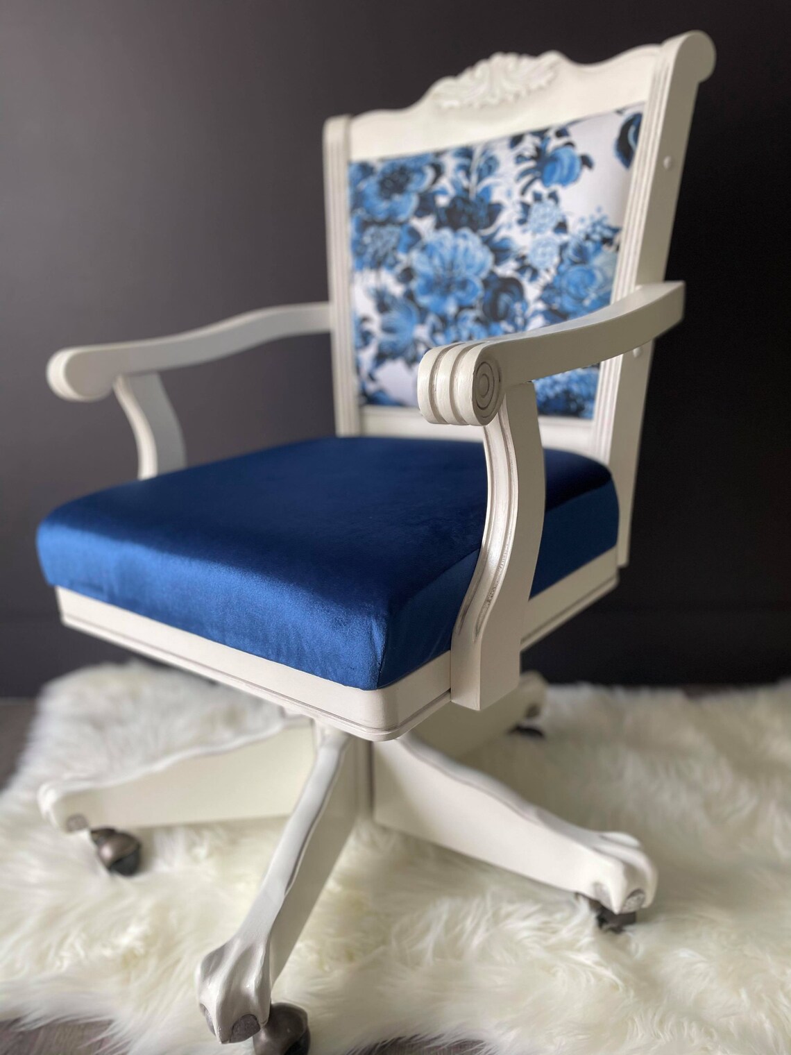 Upcycled Office Chair Chippendale Stile Ball & Claw Wood Etsy