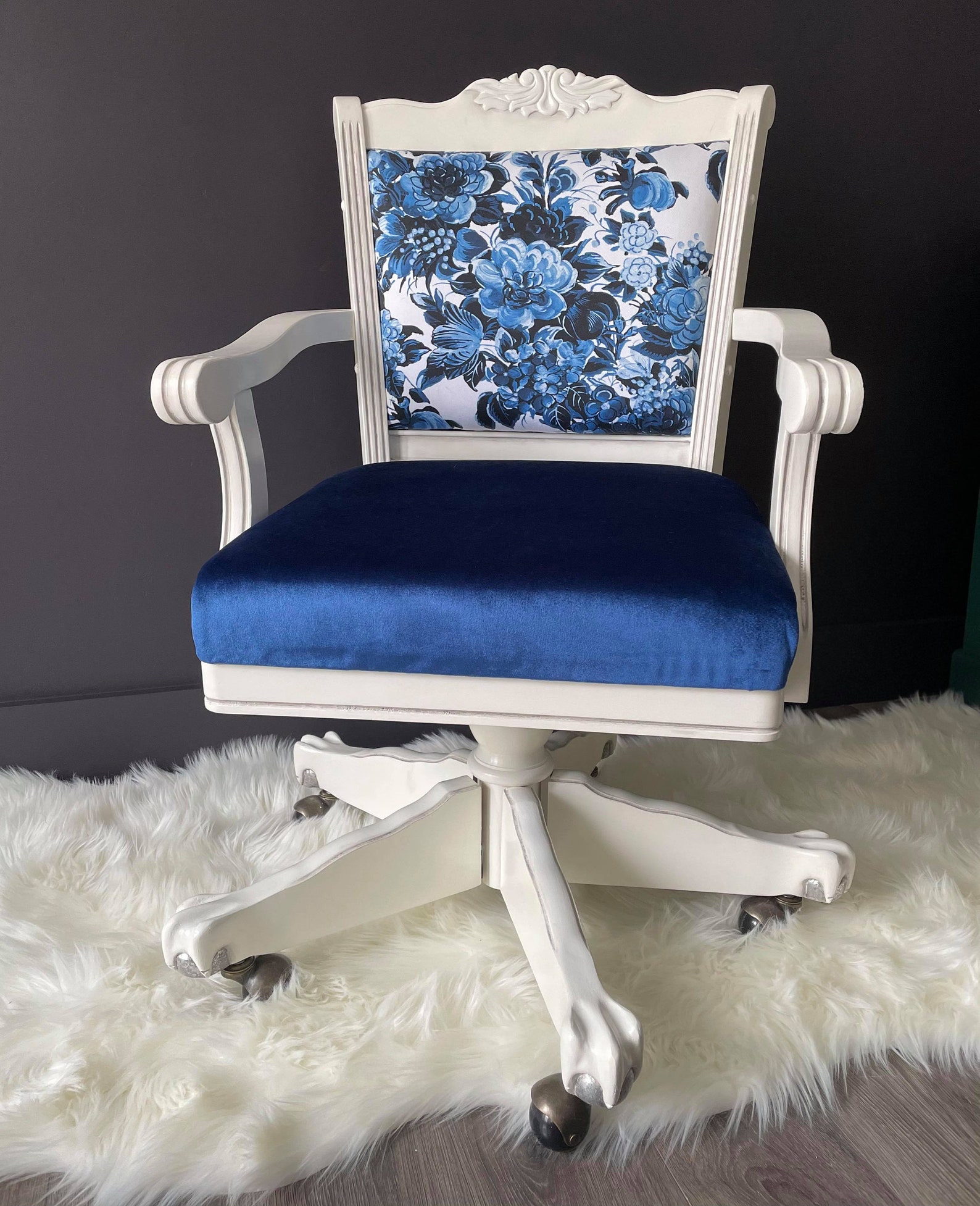 Upcycled Office Chair Chippendale Stile Ball & Claw Wood Etsy