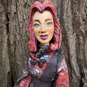 Wooden Puppet, Puppet Theater, Wood Carving, Collectible Doll, String Doll, Wall Decor