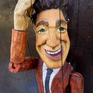 Wooden Marionette Max, Handmade, Wood carving, Hand carved puppet, Collectible doll, Doll theatre, Wooden doll, String puppet, Ooak art