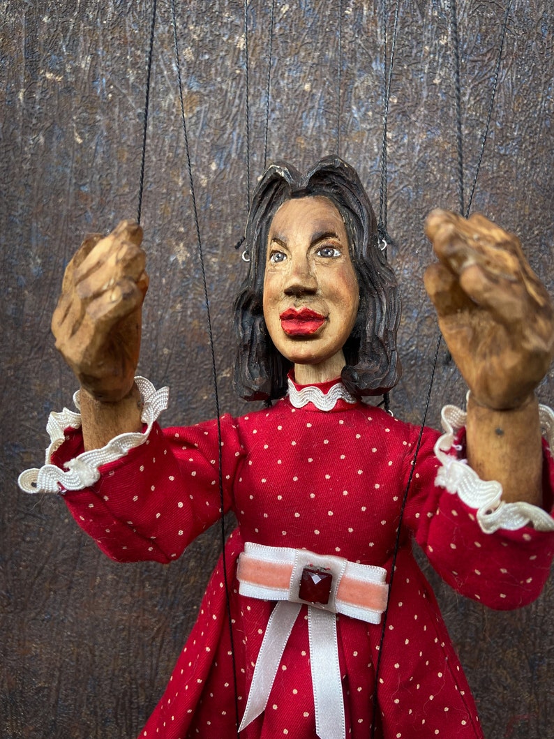 Lace Puppet Wooden Doll, Collectible Doll, Ooak Art Doll, Hand Carved Doll, Theatre ...