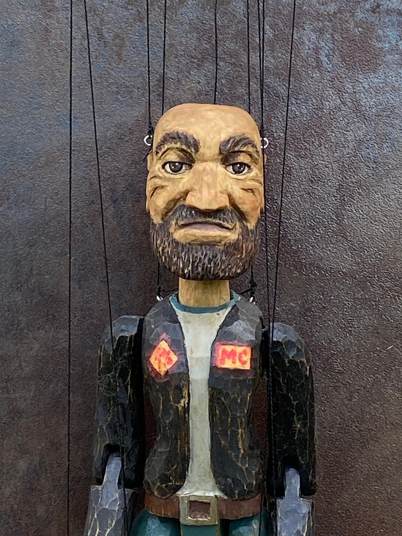 Marionette Biker, Wooden Doll, Puppet, Caricature, Wooden Marionette ...