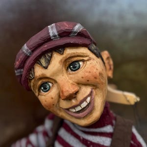 Handmade Wooden Marionette, Table-Top Puppet, Hand Carved Linden Wood Puppet, Collectible Folk Art Doll, Movable Puppet Gift
