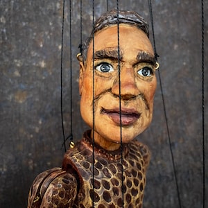 Wooden Marionette Roman, Handmade, Wood carving, Hand carved puppet, Collectible doll, Doll theatre, Wooden doll, String puppet, Ooak ar
