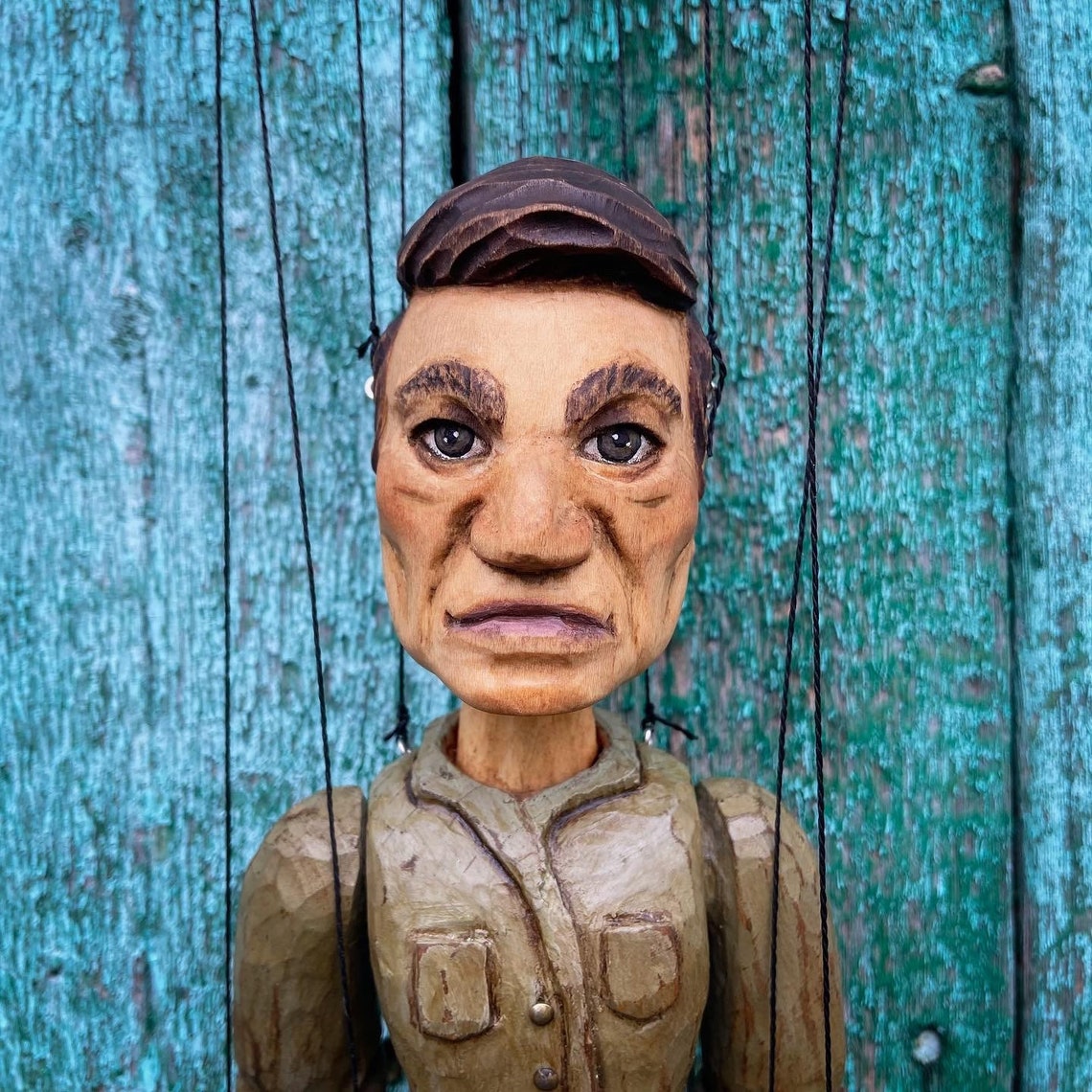 Wooden Puppet Victorious Soldier. Handmade. Wood Carving. Etsy