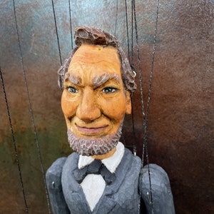 Wooden Puppet Lincoln, Wood Carving, Collectible Doll, Puppet Theater, Wooden Puppet, String Puppet