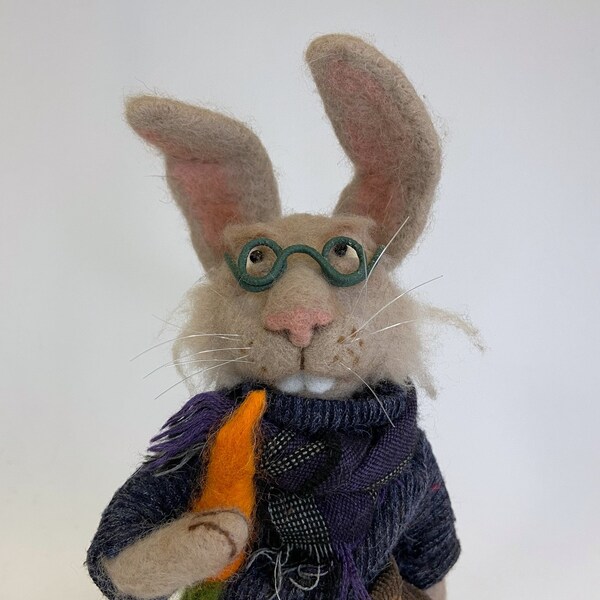 Unique soft toy, Needle felted Rabbit, felted toy, Waldorf animal, Woolen toys, Woodland Animal, Easter Bunny, Made in Ukraine