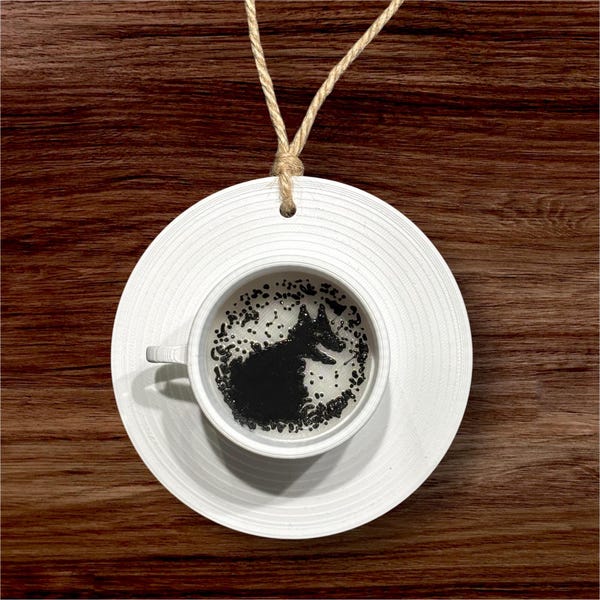 Adorno de taza de té de mago