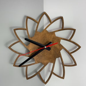 Modern Wall Clock, Handmade Plywood Clock, Wooden Clock, Unique Wooden Clock, Handmade Clock, Boho or Modern Home Gift, Made in Ukraine