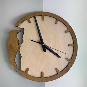 Plywood Wall Clock, Modern Wall Clock, Handmade Clock, Unique Wooden Clock, Multilayer Clock, Boho or Modern Home Gift, Made in Ukraine